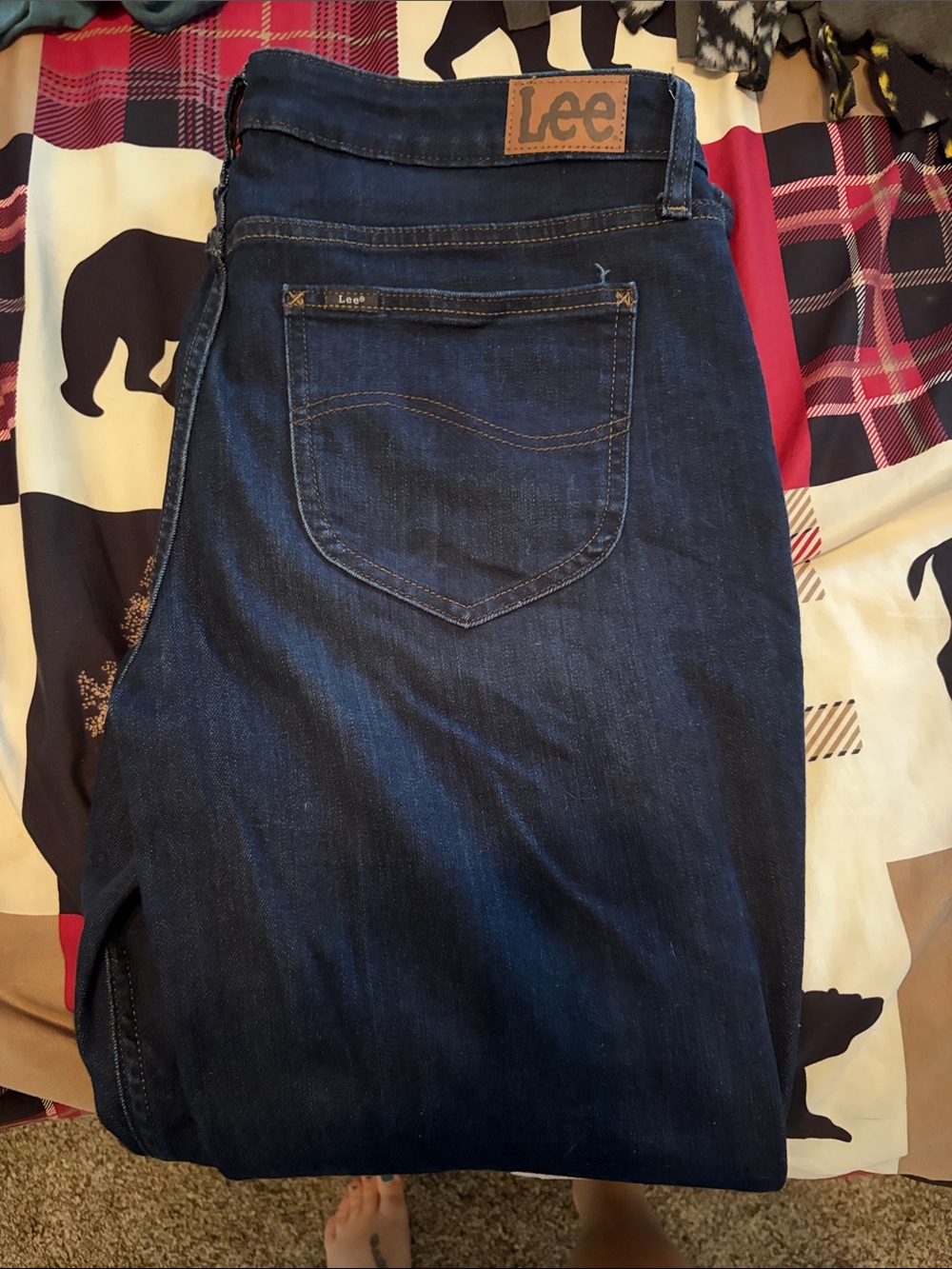 Lee Straight-Leg Dark Blue Denim Jeans